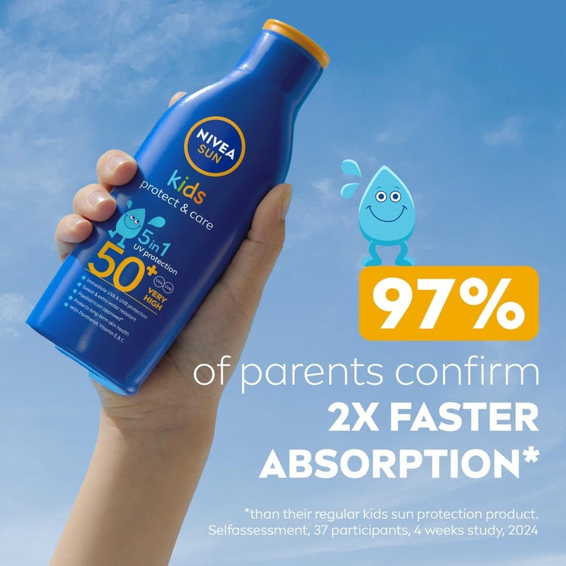 نيفيا سان كيدز لوشن ( SUN Kids Lotion)، واقي شمسي ضد أشعة UVA وUVB، مرطب ومناسب للاستخدام أثناء اللعب، مع درجة حماية SPF 50+، سعة 200 مل - Image 5