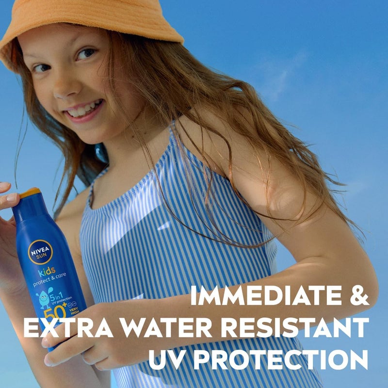 نيفيا سان كيدز لوشن ( SUN Kids Lotion)، واقي شمسي ضد أشعة UVA وUVB، مرطب ومناسب للاستخدام أثناء اللعب، مع درجة حماية SPF 50+، سعة 200 مل - Image 3