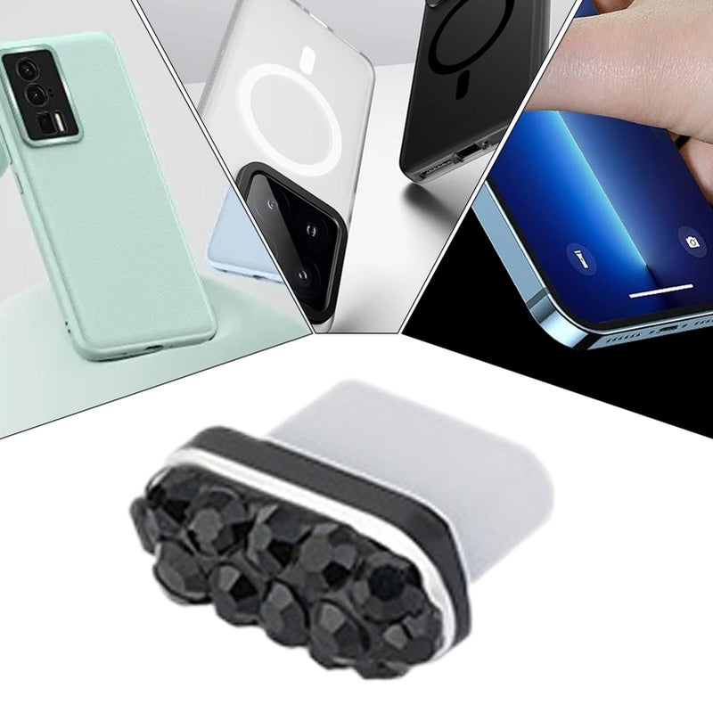 غطاء واقي من الغبار لمنفذ USB من النوع C الأسود لمعظم الهواتف المحمولة - Image 5
