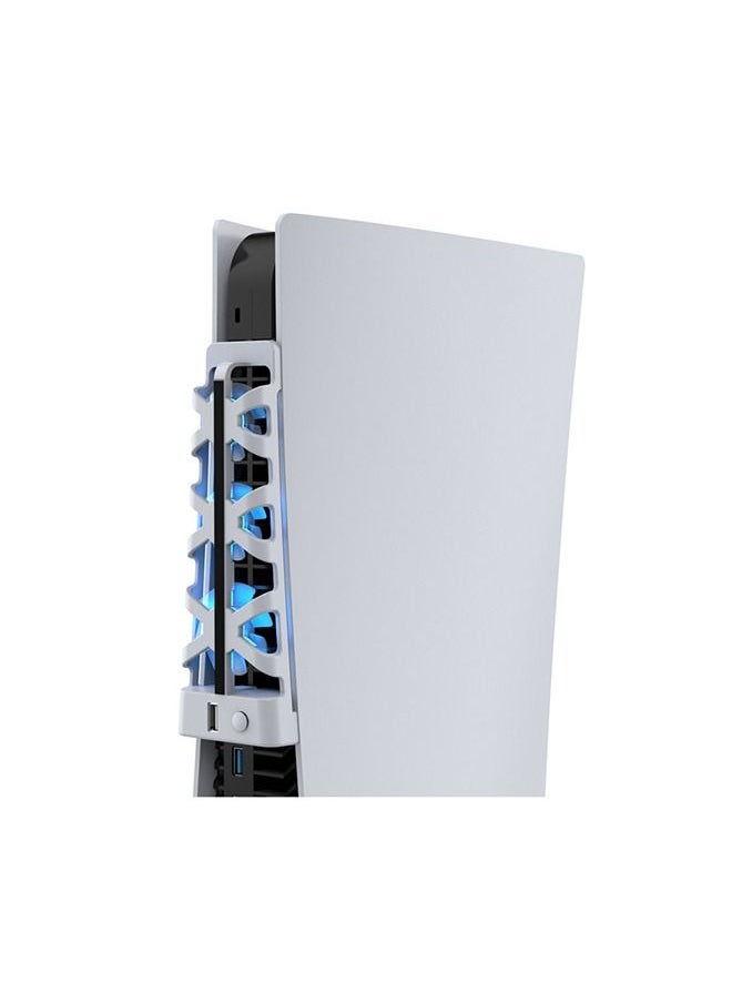 DOBE - PS5 Console Cooling Fan with LED Light for Both Disc and Digital Editions White - Image 1