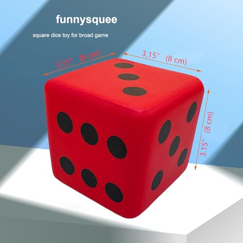 funnysquee 315 Inches Foam Dice Toy A FunFilled Kawaii Dices Educational Toy for Kid Board Game and Learning Sessions Fortunate Red - Image 5