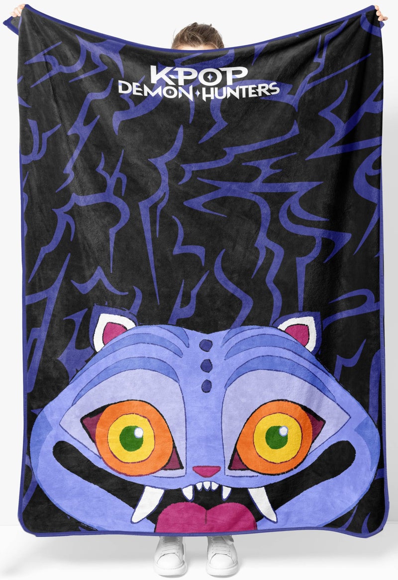 Jay Franco Kids Plush Throw Blanket â€“ Ultra Soft Cozy Plush Fleece for Bed, Couch, Sofa, Home DÃ©cor, Official Licensed Derpy, Black - Kpop Demon Hunters, 46x60 - Throw Blanket - Image 1