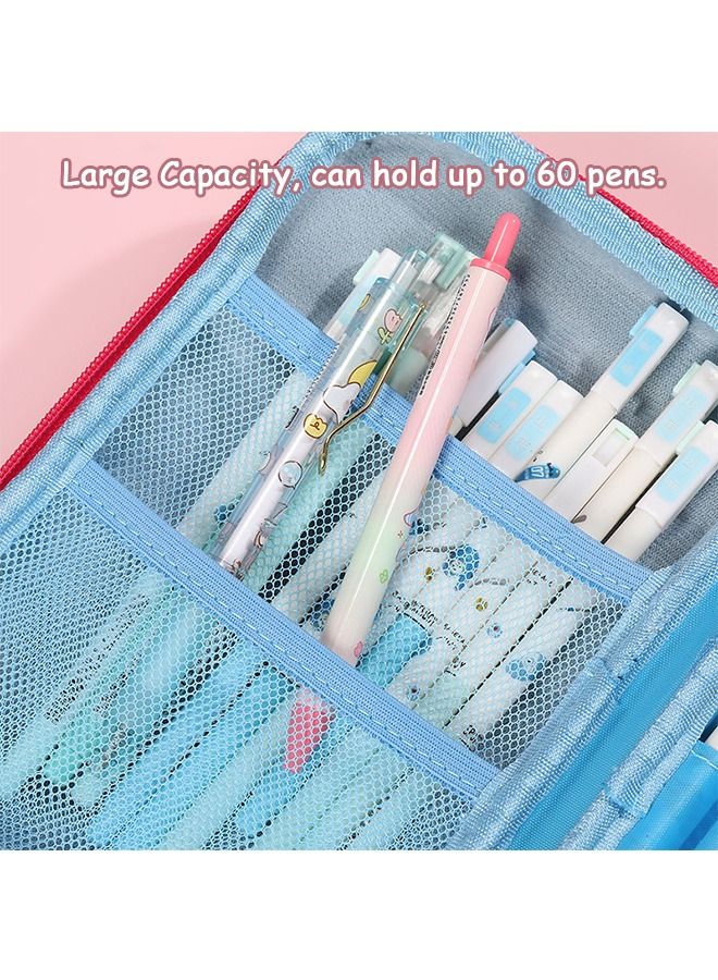 Generic 3D Cartoon Unicorn Pencil Case, Lovely Large Capacity Compartments Pen Holder Marker Bag with Double Zipper, Portable EVA Hard Pencil Case Pen Bag (Pink)  - Image 4