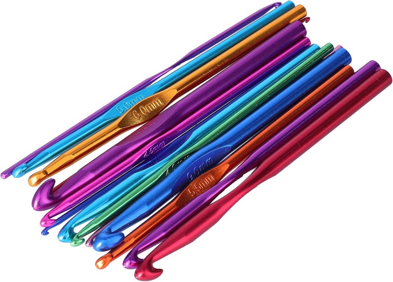 14pcs Crochet Hooks Set, Aluminum Ergonomic Handle, Lightweight Durable Knitting Supplies - Soft Grip Comfort, Color - Coded Sizes, Perfect Gift for Beginners and Crafts Enthusia - Image 3