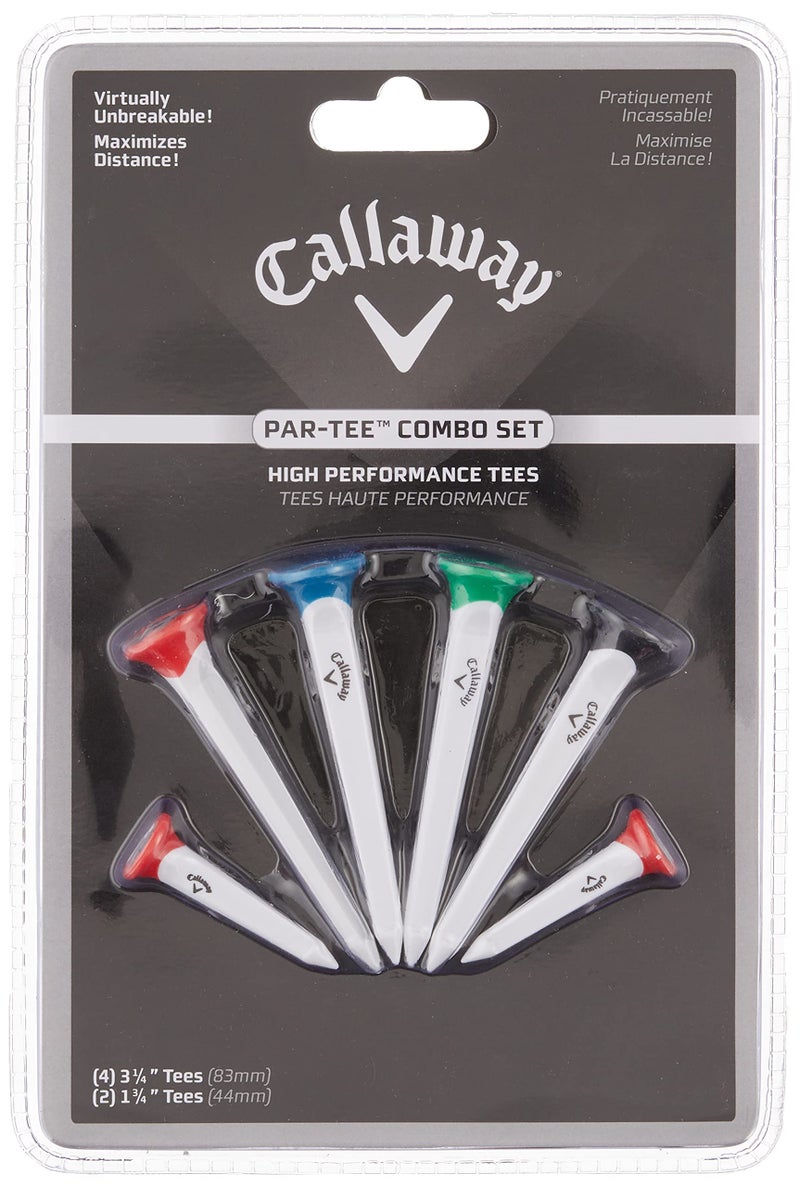 Callaway تيز جولف بلاستيكية من كالاواي بار-تي، بيضاء، عبوة 4 قطع - Image 1