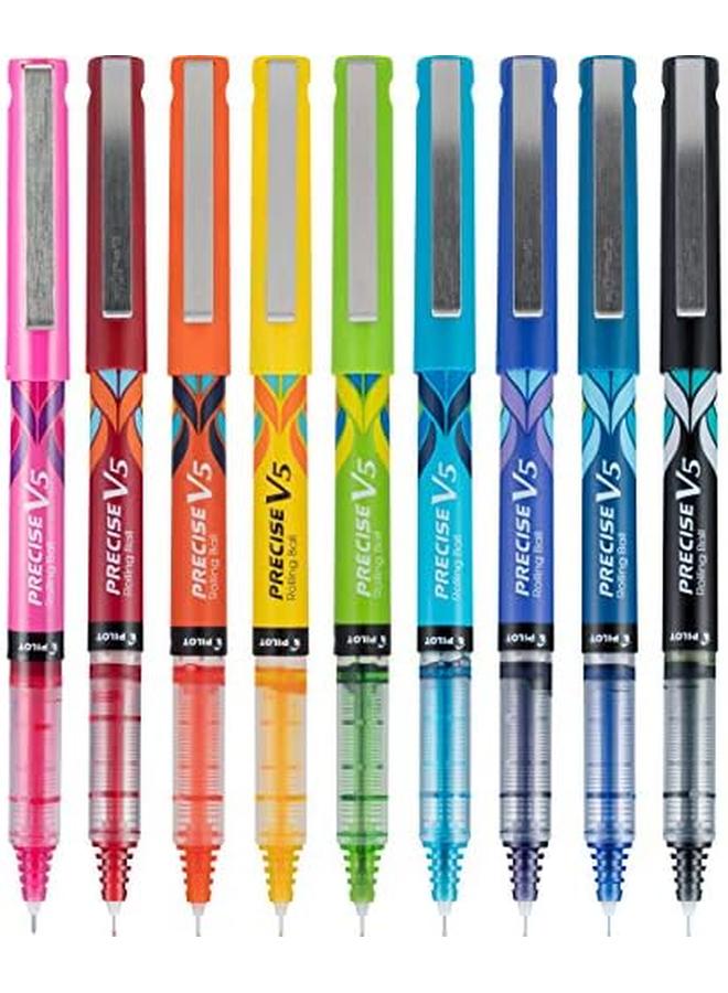 بايلوت أقلام حبر سائلة دقيقة V5، أقلام حبر سائلة، ألوان حبر متنوعة، 9 عبوات 12571 - Image 3