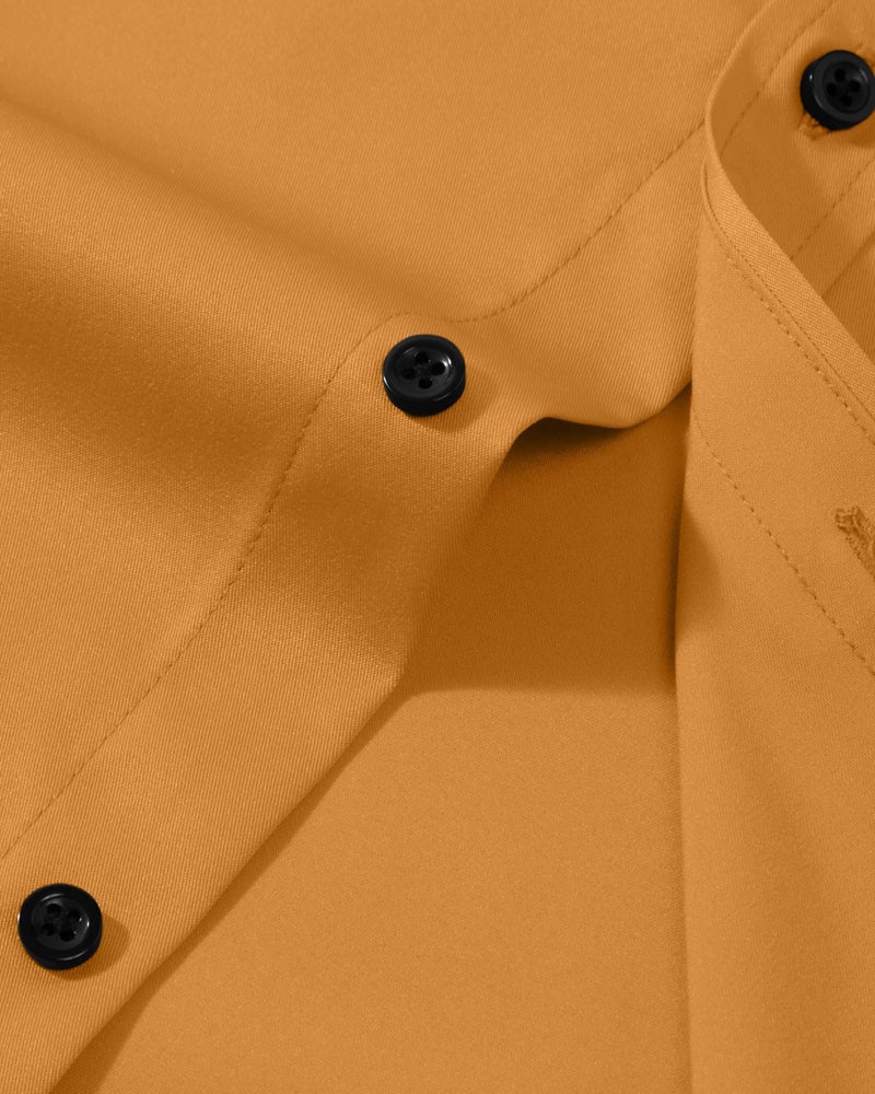Lusead Gold Dress Shirts for Men Cotton Stretch Slim Fit Casual Long Sleeve Button Down Shirt Men Party Prom Wedding - Image 4