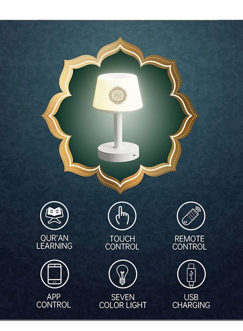 Table Lamp Quran Speaker,Muslim Bluetooth Speaker,Digital Bluetooth Speaker with Bluetooth Remote&Mobile App Night Light Desk Lamp for Kids - Image 4