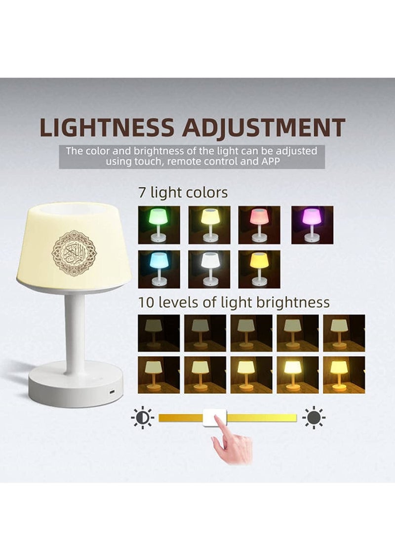 Table Lamp Quran Speaker,Muslim Bluetooth Speaker,Digital Bluetooth Speaker with Bluetooth Remote&Mobile App Night Light Desk Lamp for Kids - Image 3