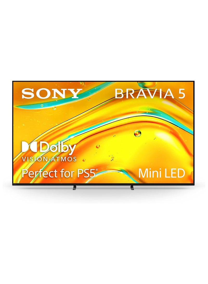 Sony BRAVIA 5 – 98″ Mini‑LED 4K Smart Google TV (2025 Model) with XR Processor, Dolby Vision/Atmos, 120 Hz Refresh, PS5 Features K-98XR50 black - Image 1
