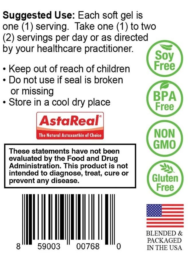 NatureCity True-Asta AstaReal Natural Astaxanthin 6mg – Joint Muscle Skin Eye Support 30 Soft Gels  - Image 3