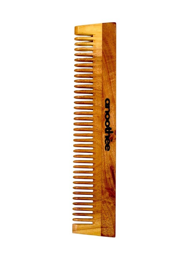 Anoothee Kacchi Neem Wooden lily comb, Infuse it with your choice of oil & herb- Detangling Suited For Long & Thick Hair & styling -Pack of 1 - Image 1