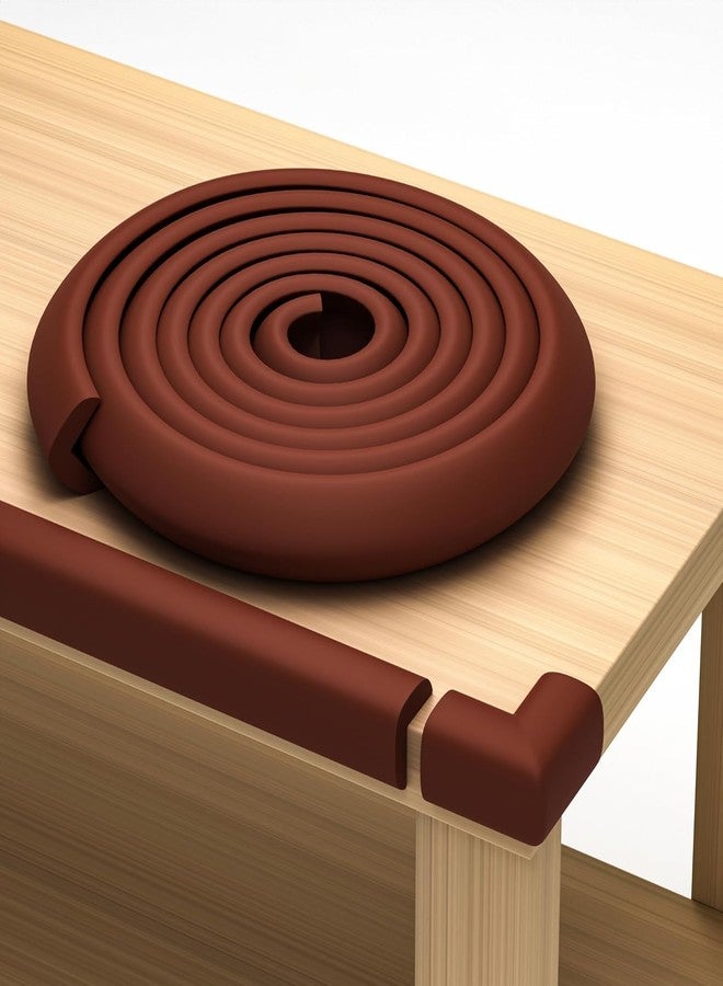 KRIVETY Baby Proofing Sharp Edge 6.5 ft with 3M Adhesive Safety Bumpers Guards,Kids Children,Baby Safety Foam Cushion Protector Products,Suitable Coffee Table Desk,Fireplace,Countertop (Brown) - Image 1