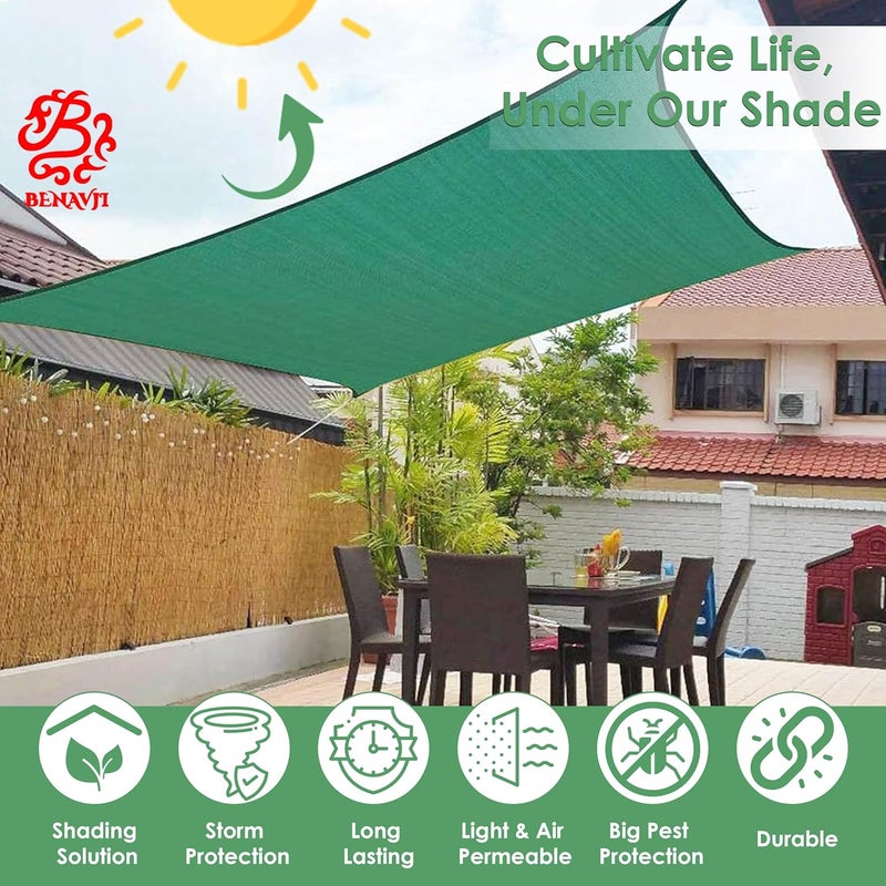 BENAVJI Green Shade Net 50 UV Sun Protection for Terrace Garden Green House Balcony Gardening Multipurpose Agro Netting Size 5FTX16FT - Image 3