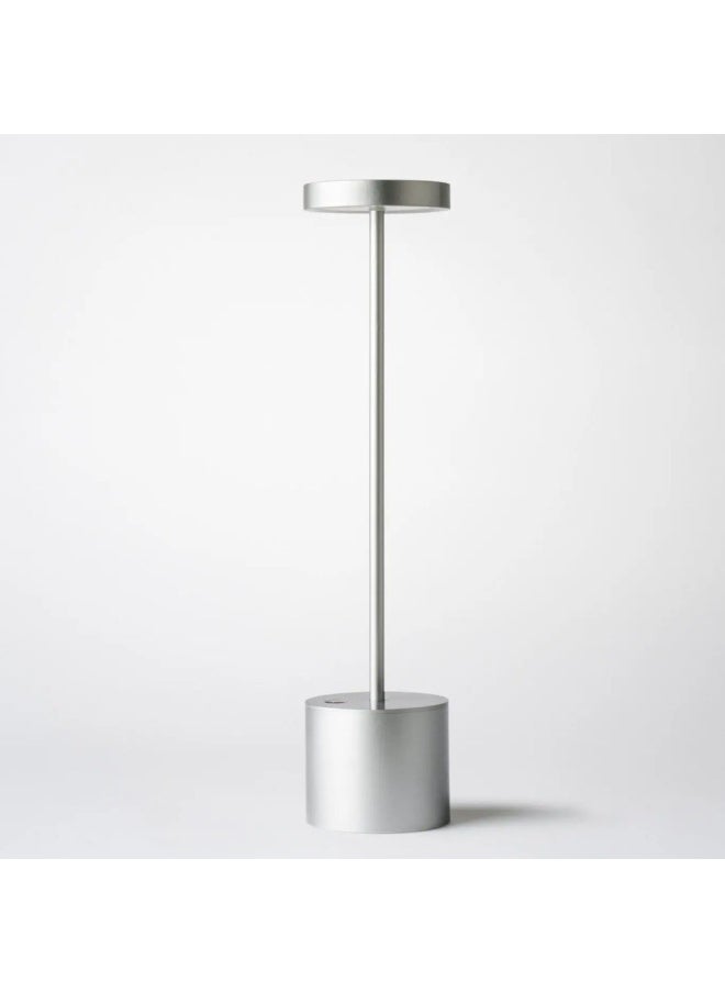 Generic - Touch Rechargeable I-shaped Table Lamp Bedroom Bedside Table Lamp Simple Modern American Bar Nightlight Feeding Table Lamp-Light Source Power:Thickened 1800 MA Three-color Dimming Stepless Dimming-Light Color:All-aluminum Space Silver Warm Light - Image 1
