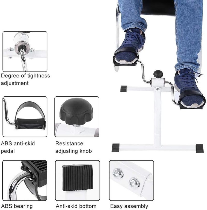 woobles Under Desk Pedal, Multifunctional Mini Exercise Bike for Elderly Women Man Stationary Cycle Pedal Hand Foot Pedal Trainer Exerciser Exercise Bike Tool - Image 3