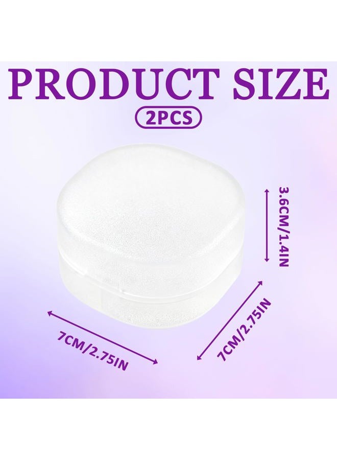 LUSTRIB 2 Pcs Portable Cotton Round Holder, Plastic Lightweight Cotton Round Dispenser, Small White Transparent Cottons Pads Holder for Makeup Remover Cottons Balls Powder Puff Floss Balls Beads Small Items - Image 2