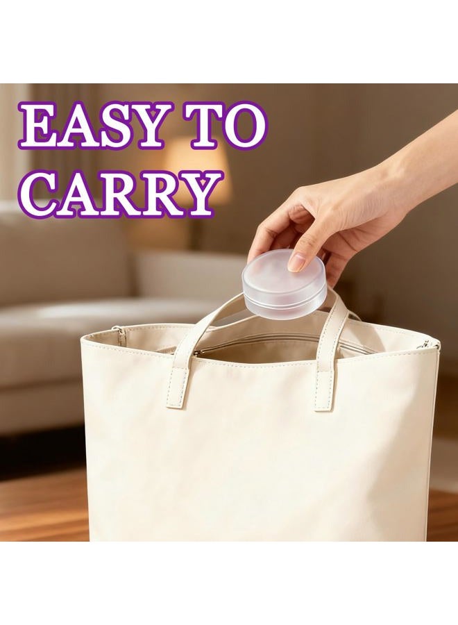 LUSTRIB 2 Pcs Portable Cotton Round Holder, Plastic Lightweight Cotton Round Dispenser, Small White Transparent Cottons Pads Holder for Makeup Remover Cottons Balls Powder Puff Floss Balls Beads Small Items - Image 4