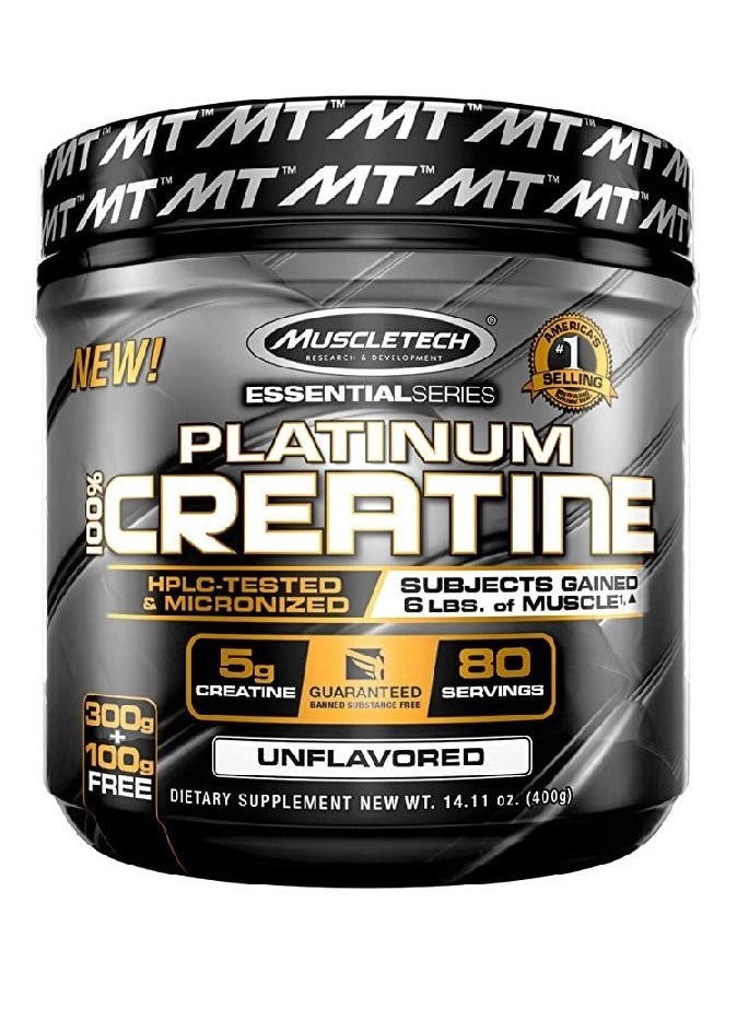 MuscleTech - Platinum 100% Creatine Unflavored 400g - Image 1