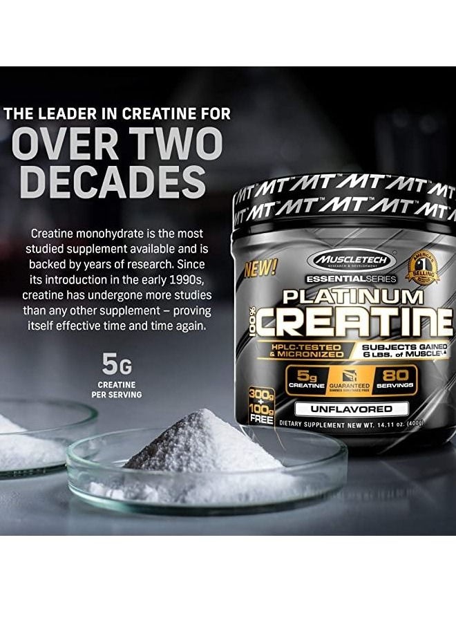 MuscleTech - Platinum 100% Creatine Unflavored 400g - Image 1