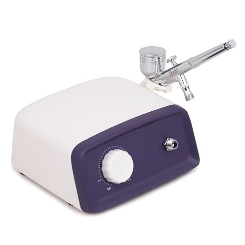 Khaitan Mini Airbrush Kit With Auto Stop Compressor & Air Regulator Dual Action Airbrush (Pen Gun) for Cake Decoration,Make Up,Nails Design,Tattoo,Model Painting Airbrush ABK-70 - Image 1
