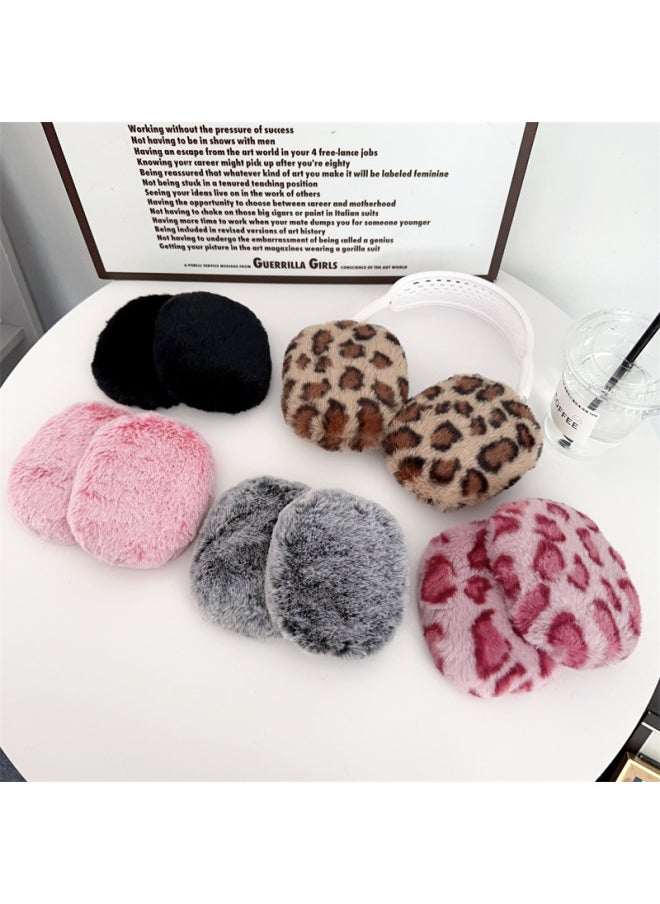 Generic - Stuffed Pure Color Suitable For Apple AirPods Max Protective Cover Headphone Protective Case AirPods Leopard Print-Color:Yellow Leopard Print-Applicable Models:Airpods MAX - Image 1