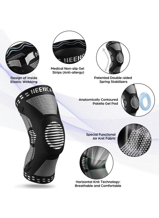 NEENCA Knee Braces for Knee Pain Relief, Compression Knee Sleeves with Patella Gel Pad & Side Stabilizers, Knee Support for Weightlifting, Running, Workout, Arthritis, Meniscus Tear, Men Women. ACE-53 - Image 2