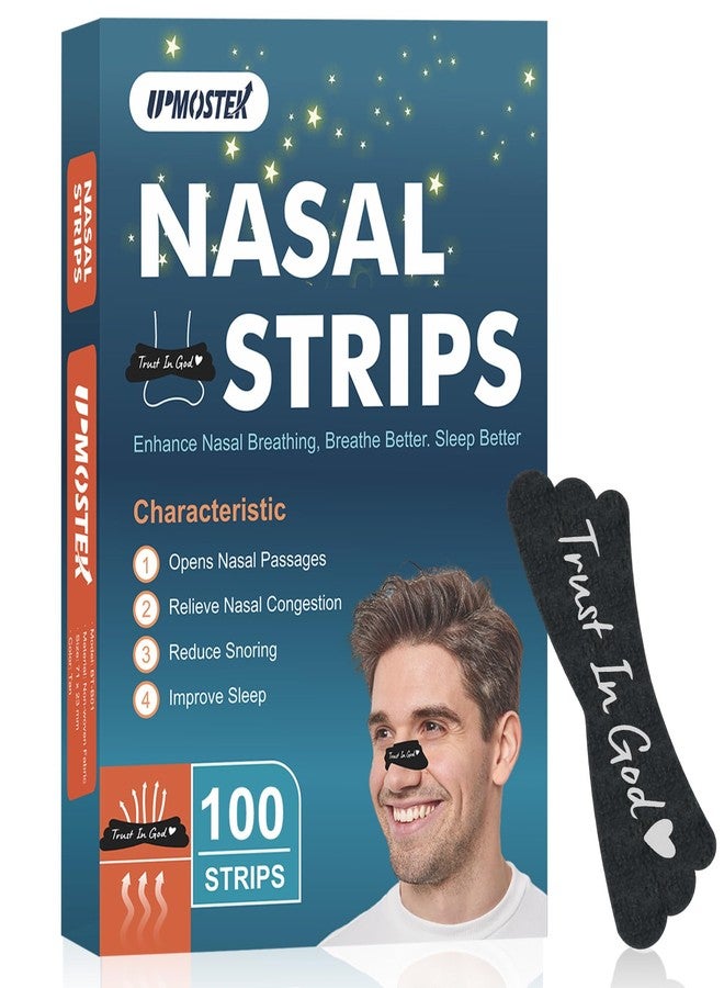 UPMOSTEK Nasal Strips for Snoring - Extra Strength Nose Strips for Breathing - Nose Tape for Sport, Work and Sleep - Anti Snoring Strips Help Stop Snoring (Black-100 PCS) - Image 1