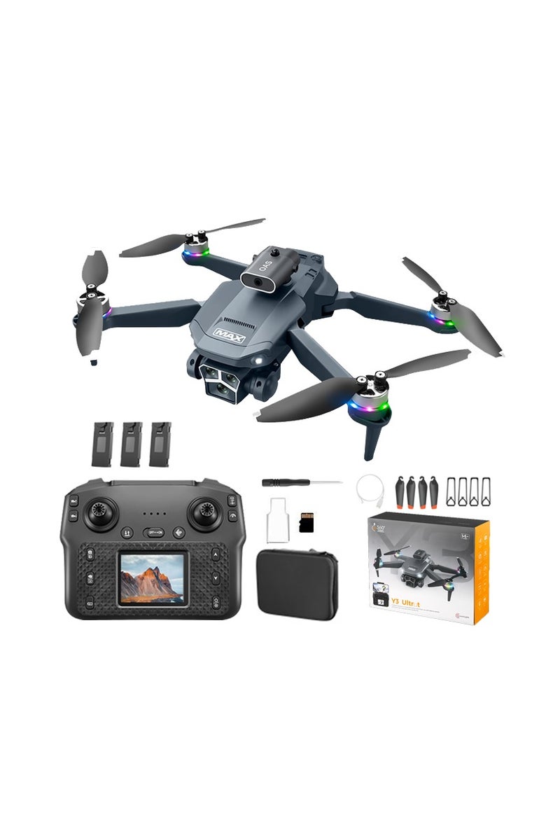 BlueFire M3 Y3 Ultra Beginner Drone with 480P FPV Camera, Big Screen, Brushless Motor, 4-Direction Infrared Obstacle Avoidance, 2.4G WiFi Remote Control, Foldable Quadcopter with Altitude Hold, One-Key Takeoff/Landing, Headless Mode, LED Lights – 10min Flight Time - Image 1