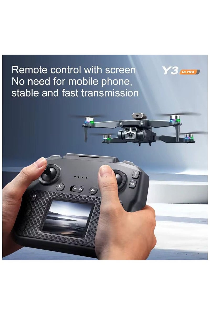 BlueFire M3 Y3 Ultra Beginner Drone with 480P FPV Camera, Big Screen, Brushless Motor, 4-Direction Infrared Obstacle Avoidance, 2.4G WiFi Remote Control, Foldable Quadcopter with Altitude Hold, One-Key Takeoff/Landing, Headless Mode, LED Lights – 10min Flight Time - Image 2