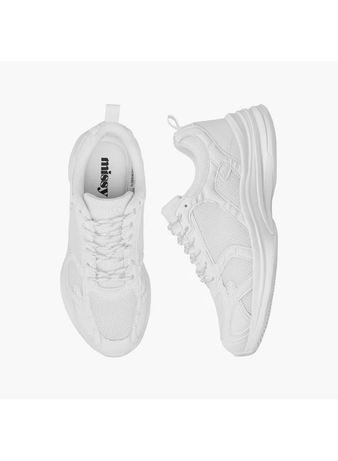 MISSY Women Panelled Sneakers with Lace-Up Closure