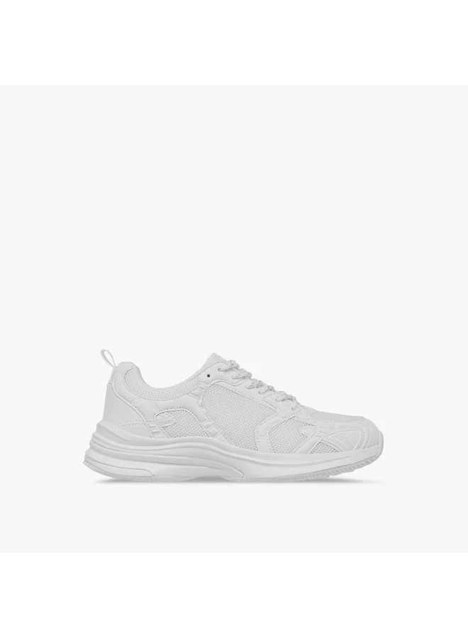 ميسي Women Panelled Sneakers with Lace-Up Closure