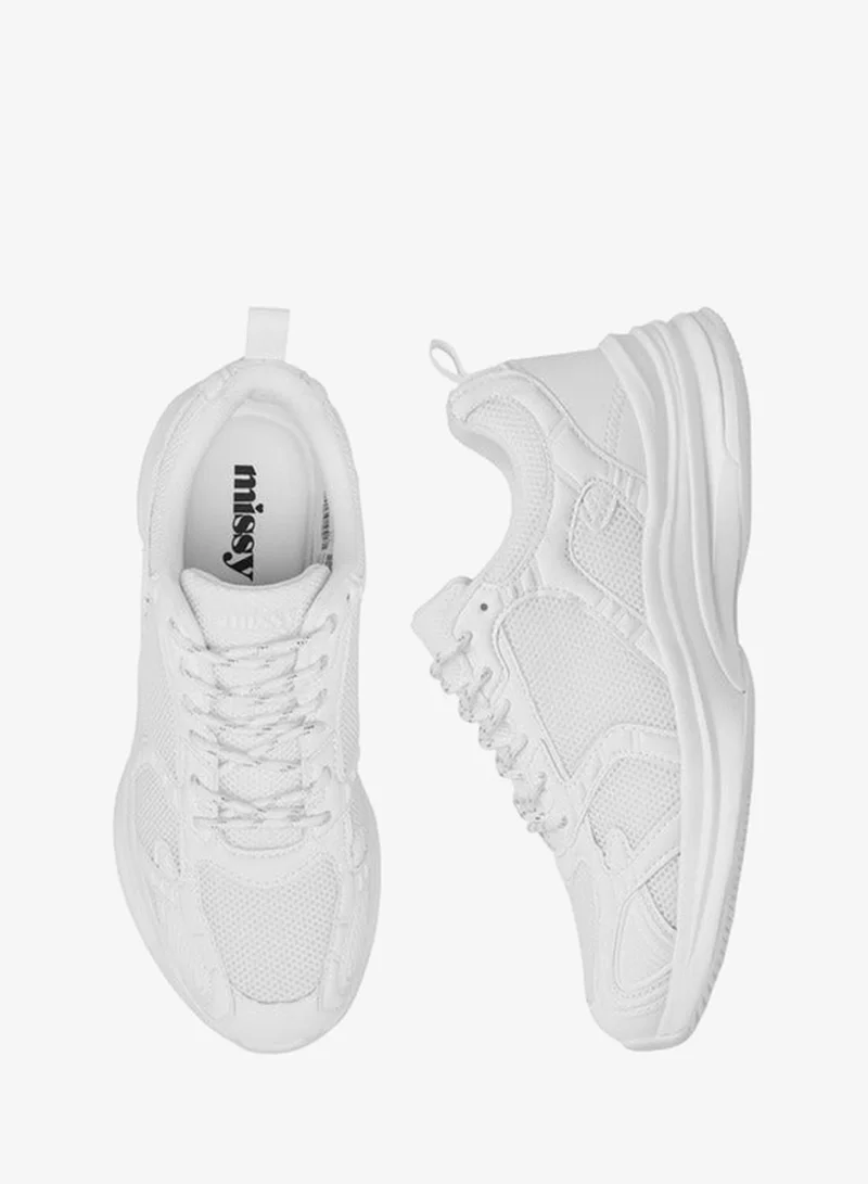 MISSY Women Panelled Sneakers with Lace-Up Closure