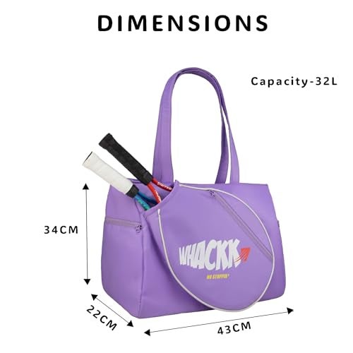 WHACKK Graff Lavender Racket Sport Bagpack for Women | Stylish Sports Tote with Racket Compartment, Shoe & Clothes Storage | Lightweight Durable Shoulder Bag for Racket Sport Players - Image 4