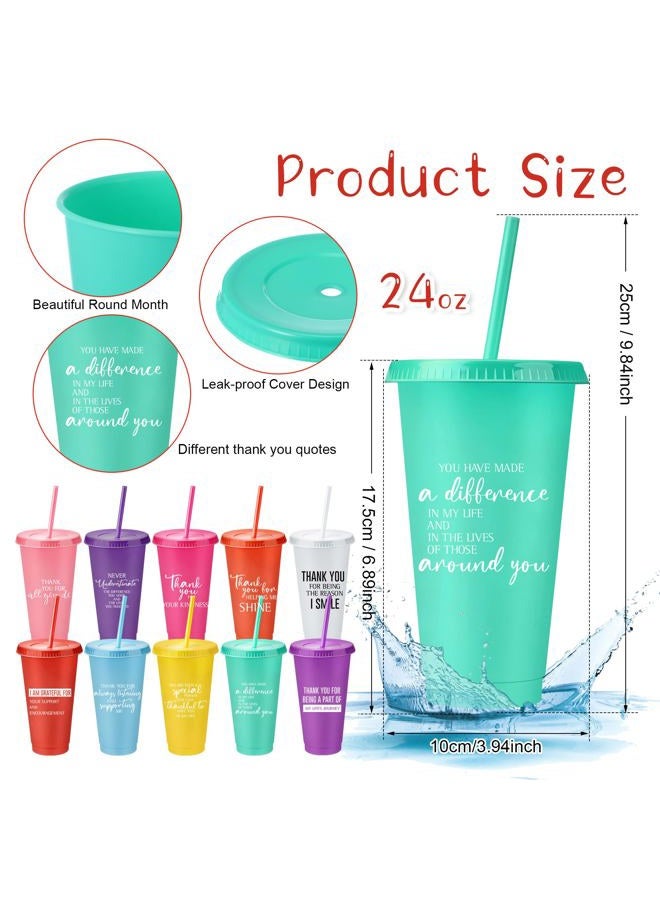 Tioncy 50 Set Christmas Employee Appreciation Gifts Bulk for Team Office Staff Coworker Teacher Nurse Volunteer Client 24 oz Thank You Tumblers Plastic Coffee Cups with Lids and Straws(Appreciation) - Image 2