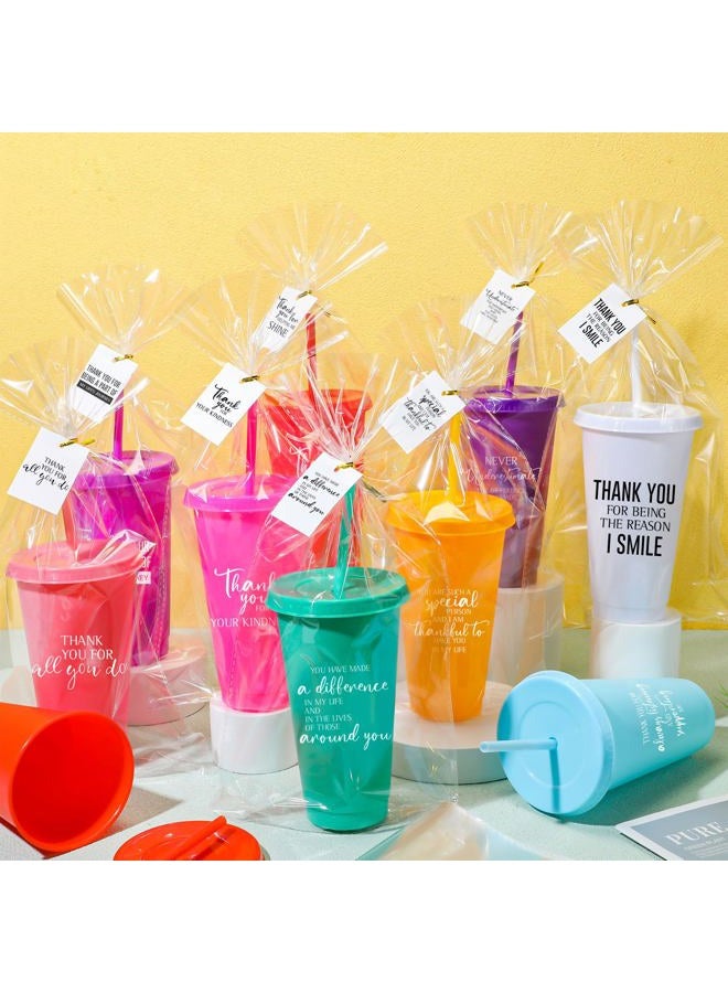 Tioncy 50 Set Christmas Employee Appreciation Gifts Bulk for Team Office Staff Coworker Teacher Nurse Volunteer Client 24 oz Thank You Tumblers Plastic Coffee Cups with Lids and Straws(Appreciation) - Image 4