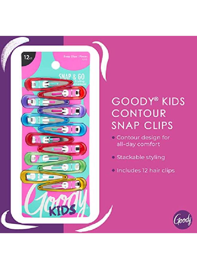 Goody مشبك شعر للأطفال، 12 قطعة، ألوان متنوعة، يتم تثبيته في مكانه، مناسب لجميع أنواع الشعر، إكسسوارات شعر خالية من الألم للنساء والفتيات، راحة طوال اليوم - Image 3