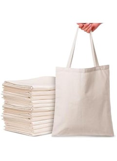HOOKOR Durku 12 Pack Canvas Tote Bag ，Eco-Friendly Shopping Bag,Ideal for Shopping Printing and Decoration， Lightweight ，Reusable Canvas Fabric Bags for DIY, Advertising, Promotion, Gifts ﻿  - Image 1