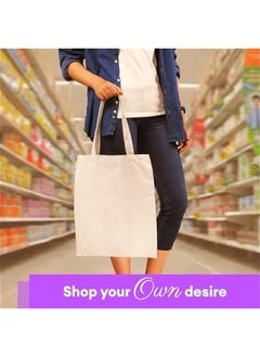 HOOKOR Durku 12 Pack Canvas Tote Bag ，Eco-Friendly Shopping Bag,Ideal for Shopping Printing and Decoration， Lightweight ，Reusable Canvas Fabric Bags for DIY, Advertising, Promotion, Gifts ﻿  - Image 5