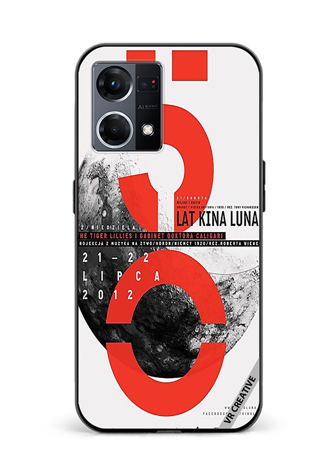 VR CREATIVE Protective Case Cover For Oppo Reno8 4G 50 Kina Luna Design Multicolour - Image 1