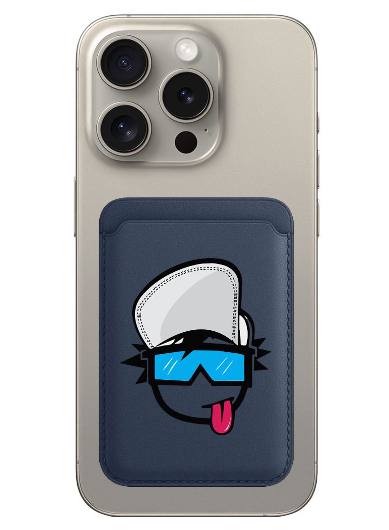 Theodor Magnetic Wallet, Compatible with MagSafe Wallet, for iPhone Wallet, for iPhone 16/15/14/13/12 Series, Not for iPhone 13/12 mini, 3 Card Holder, Vegan Leather, Navy - Crew 5 - Image 1