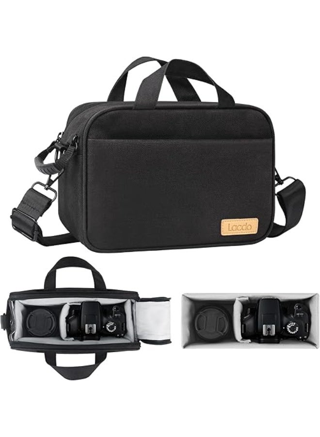 Lacdo Compact Camera Bag Case for SLR/DSLR and Mirrorless Cameras, Fits Canon, Nikon, Sony, Panasonic, Olympus Cameras and Lenses, Camera Shoulder Bag Crossbody Sling Bag for Photographer - Image 1