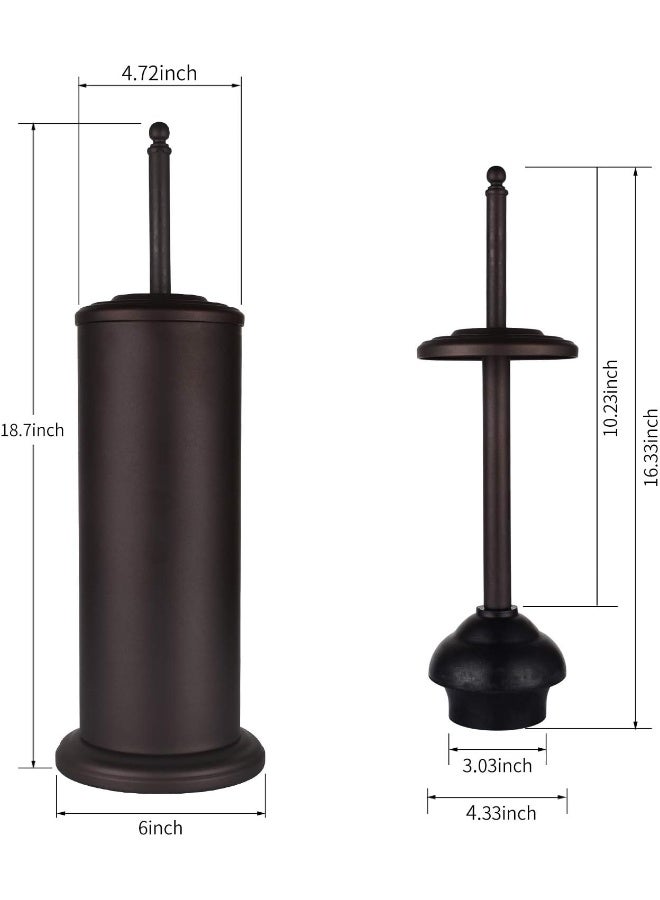 DOWRY AntiHand Off Bronze Toilet Plunger with Holder for BathroomPowerful Efficient Force Suction CupHeavy Duty Deep Cleaning - Image 3
