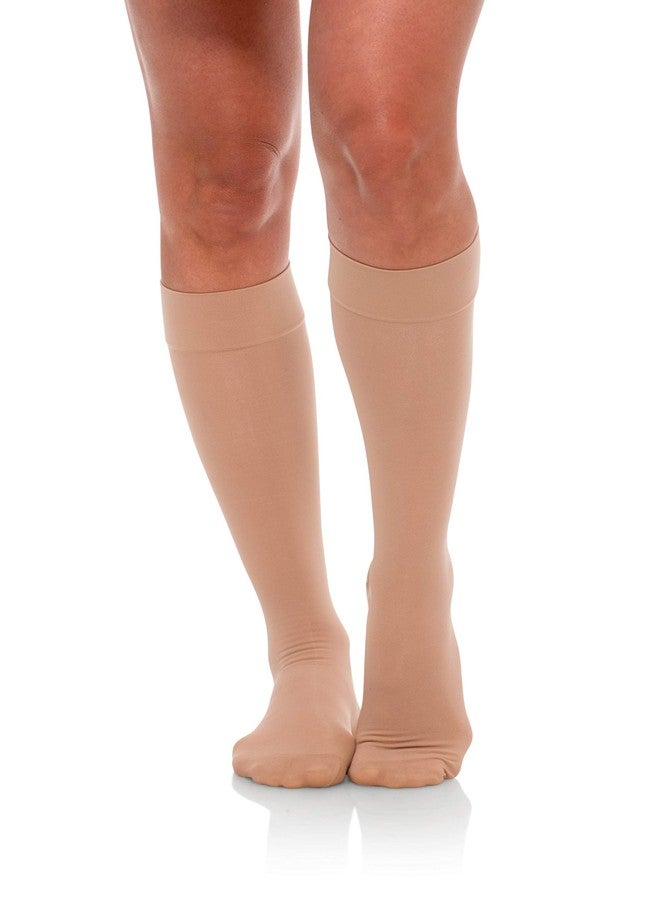 Jomi Compression Knee High Collection, 20-30mmHg Sheer Closed Toe 232 (Small, Natural) - Image 1