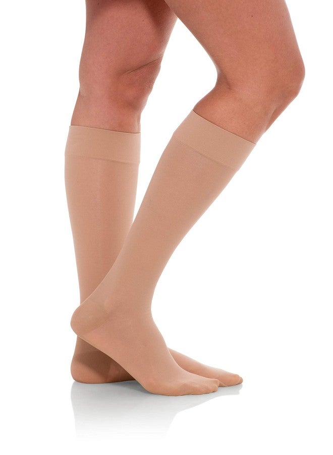 Jomi Compression Knee High Collection, 20-30mmHg Sheer Closed Toe 232 (Small, Natural) - Image 2