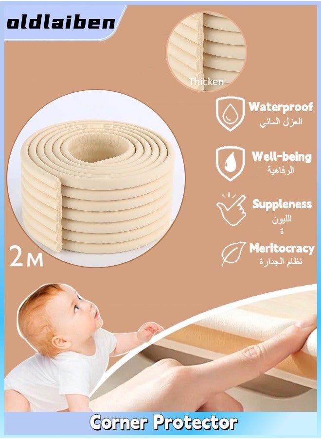 oldlaiben Corner Protector, Baby Proof Bumper & Cushion, Thickened And Widened Child Protection Strips, Foam Safety Strips Edge Protectors, Furniture Corner, For Cover Sharp Furniture & Table Edges（Beige）  - Image 1