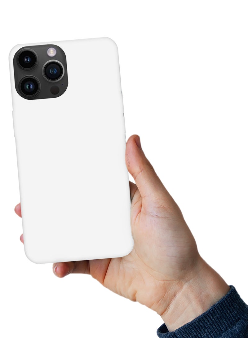 CATANES Protective Soft Silicone Case Cover for iPhone 14 Pro - White - Image 5
