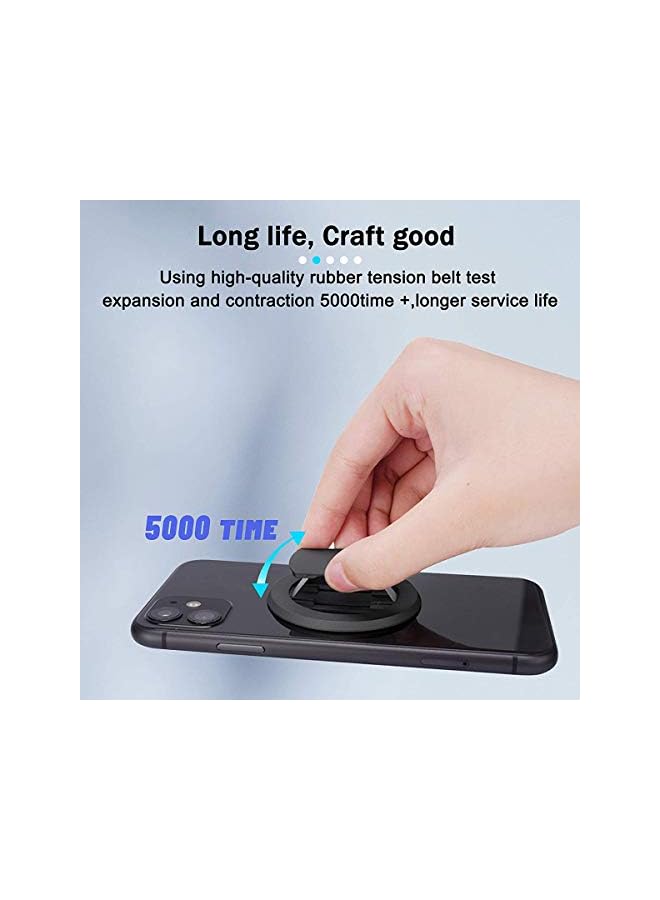 Delfino Phone Ring Holder, Ultra-Thin 3mm Anti Drop Finger Kickstand Silicone Back Ring Cell Phone Grip Phone Stand for Magnetic Car Mount and Most Smart Phones and Tablets (Black) - Image 4