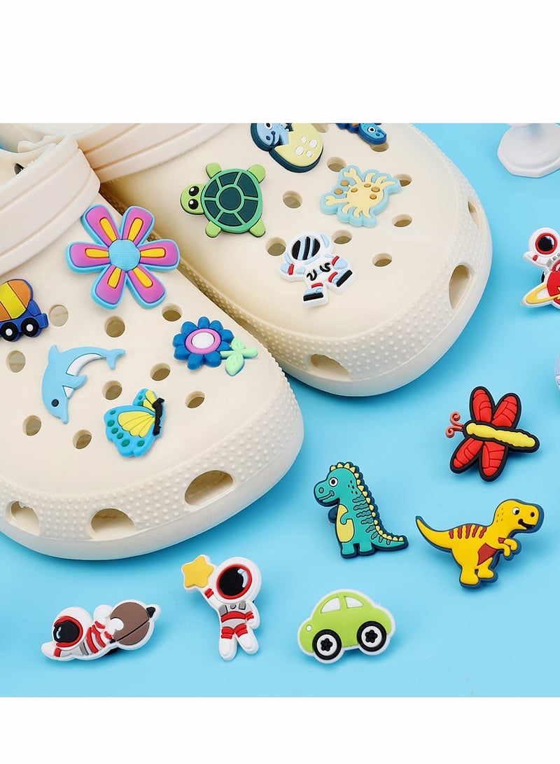 KASTWAVE Shoe Decoration Charms for Croc, 60 Pcs   Shoe Charms for Shoes include Dinosaurs Vehicles Flowers Insects Sea Animals Astronauts, Lovely Charms for Party Favors Birthday Gifts - Image 2