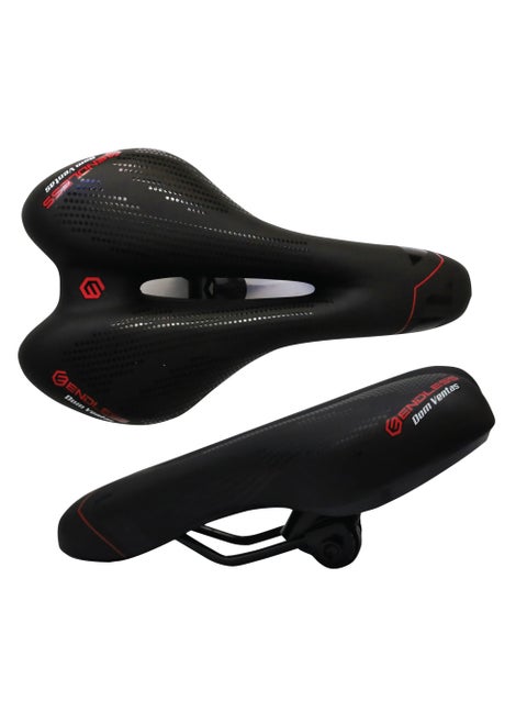 EL1047 Sleek Cycle Seat with Red Reflective Safety Strip |Universal Memory Foam Seat with Breathable, Shock Absorbing and Waterproof Bike Saddle for All Type of Bikes